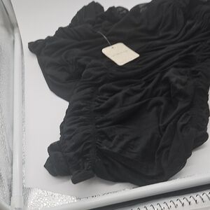 Free People Black Ruched Bodysuit